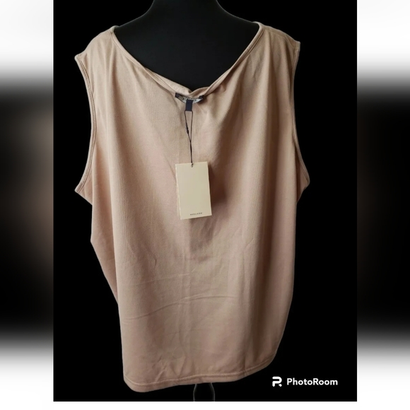 NWT NYDJ 2X/3X Tank Top Shirt Carmel Brown Loose Lagenlook Fit V-Neck - Picture 3 of 8